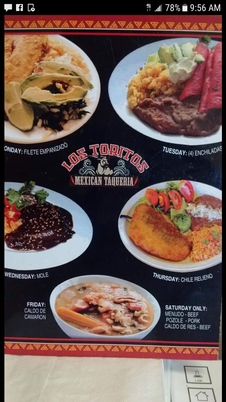 Los Toritos Mexican Taqueria Menu