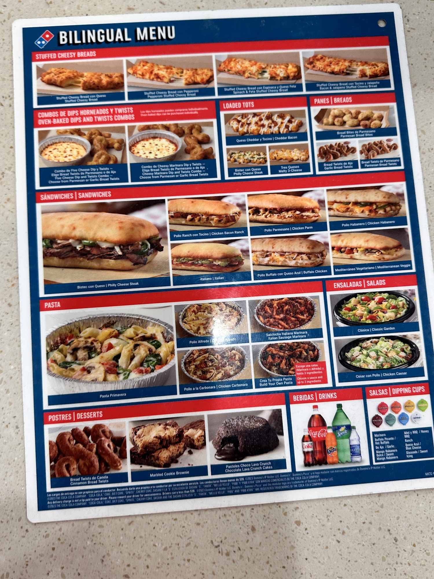 Domino's Pizza Menu