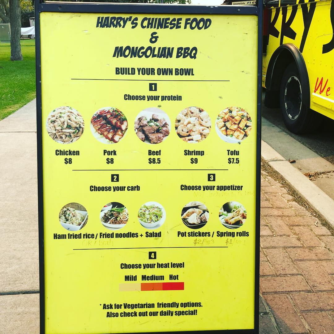 Harrys Food Truck Menu