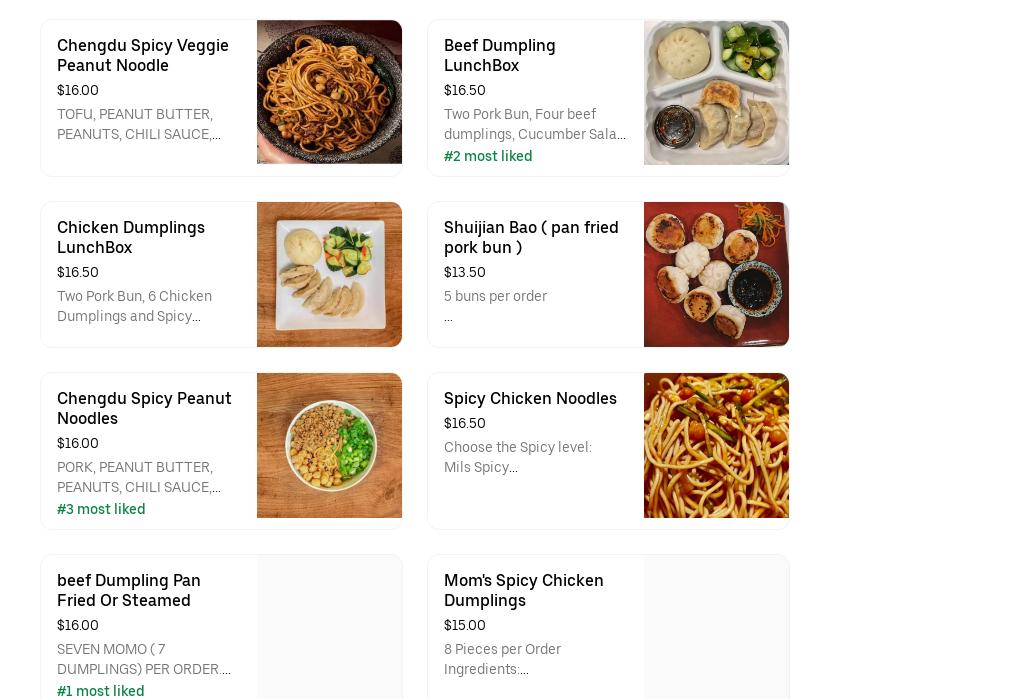 Mom’s Momo Menu