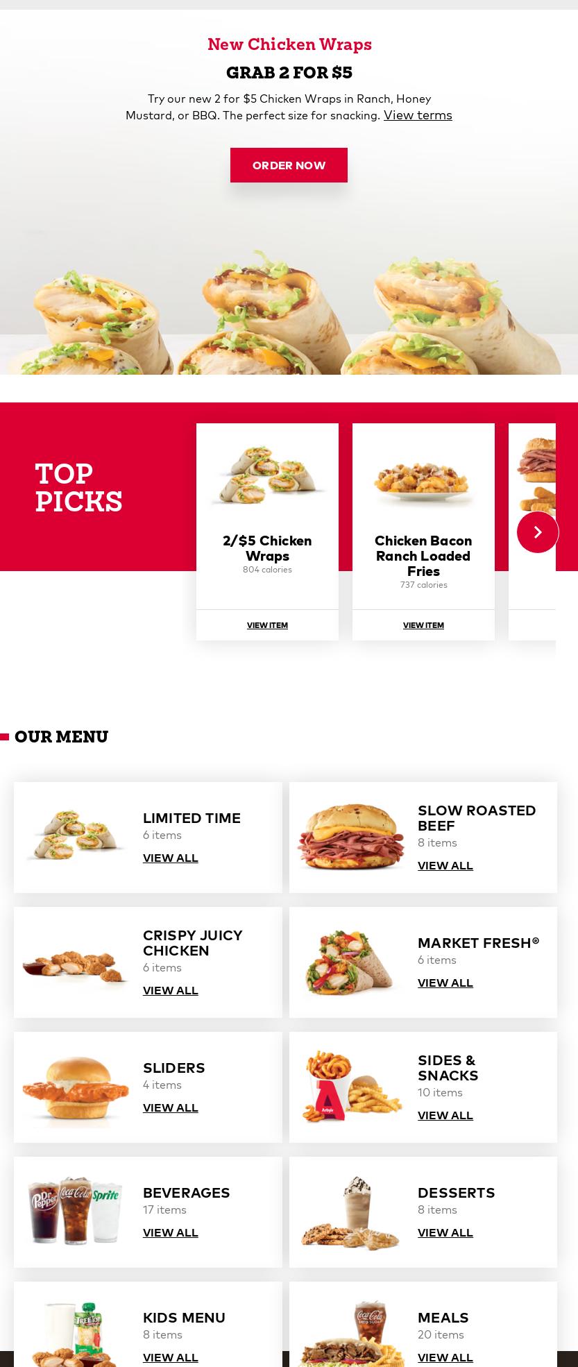Arby’s Menu