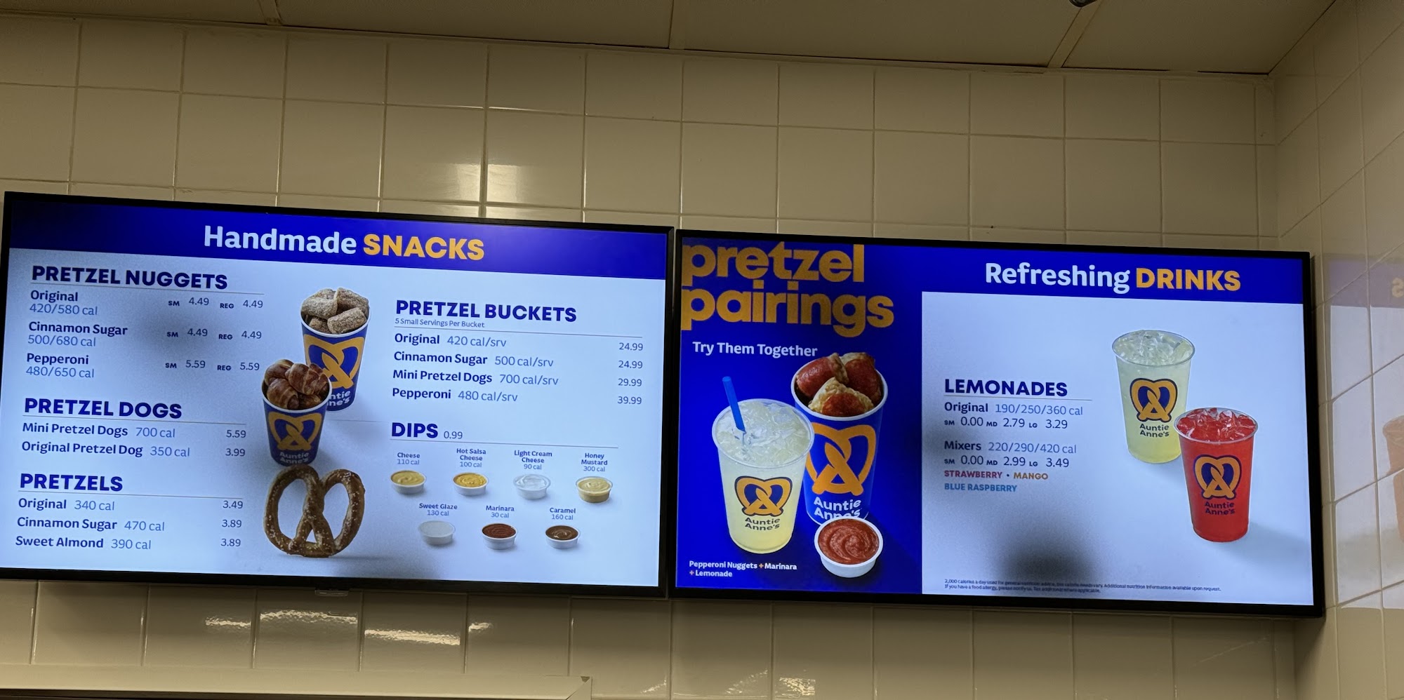 Auntie Anne's Menu