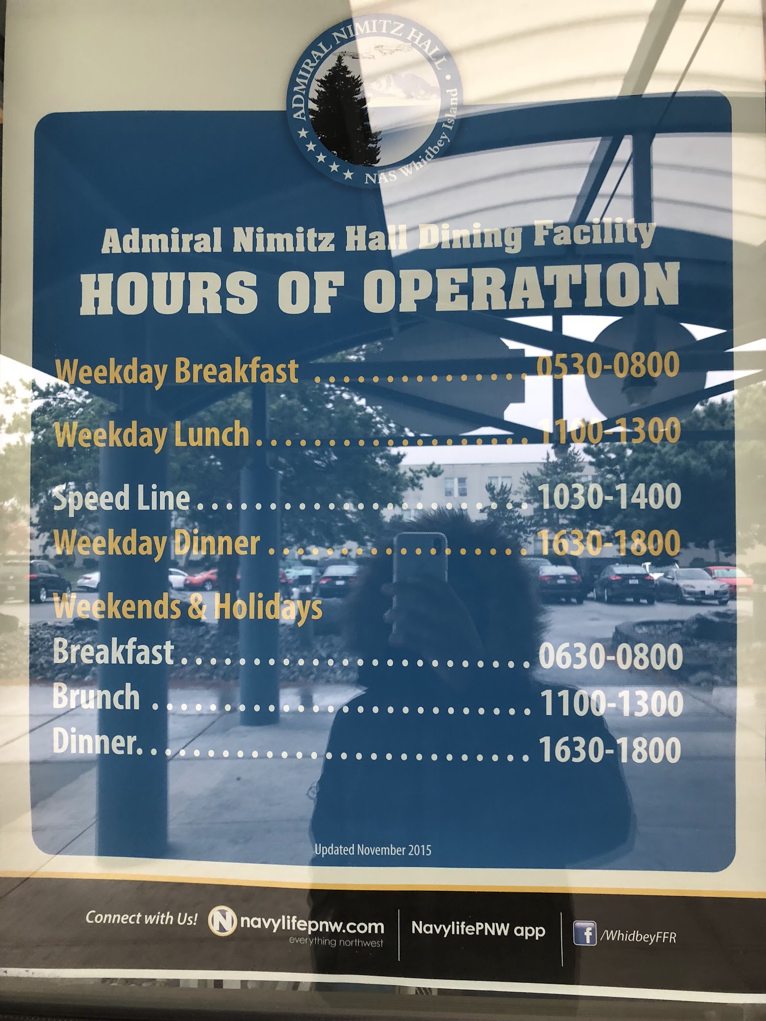 Admiral Nimitz Hall Menu