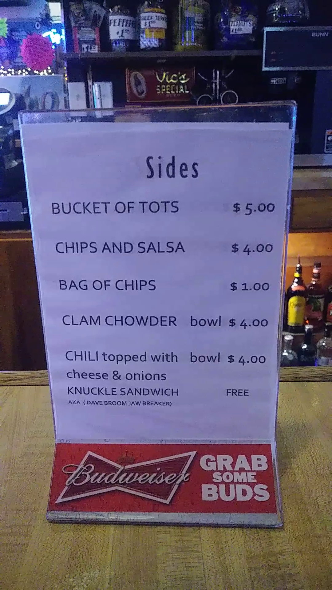 (Little Vic's) Midland Tavern Menu