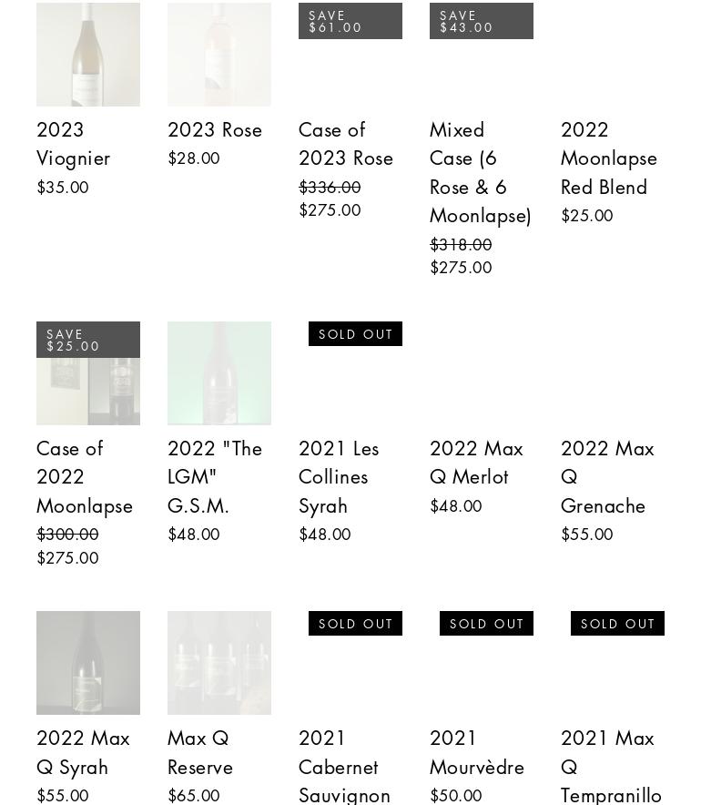 Moonbase Cellars Menu