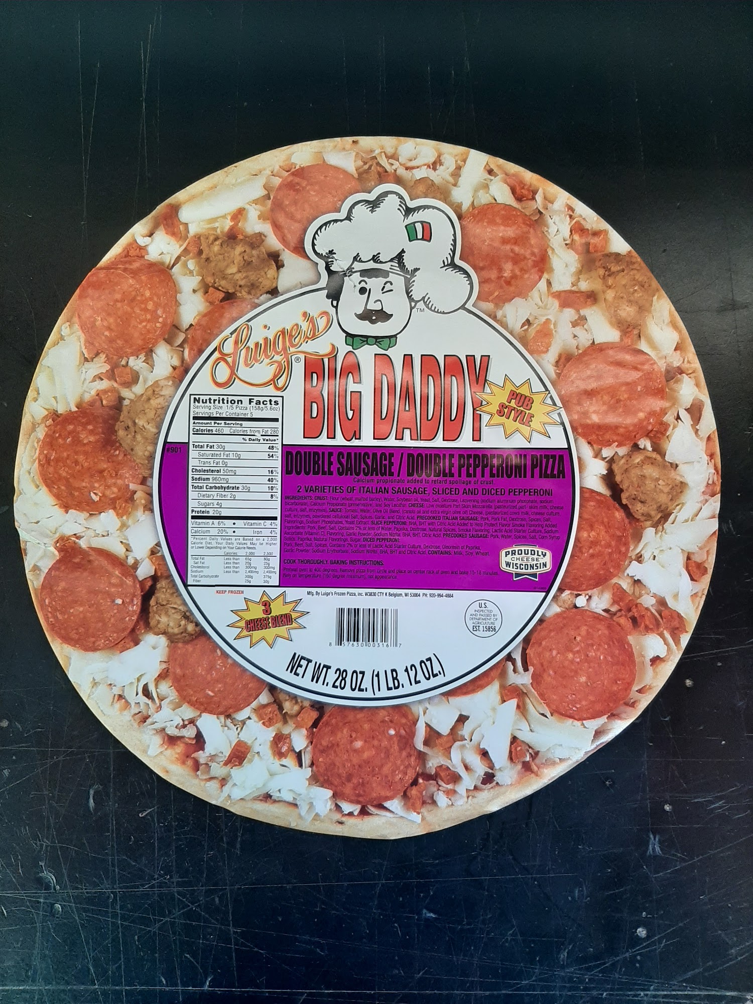 Luige's Frozen Pizza, Inc. Menu