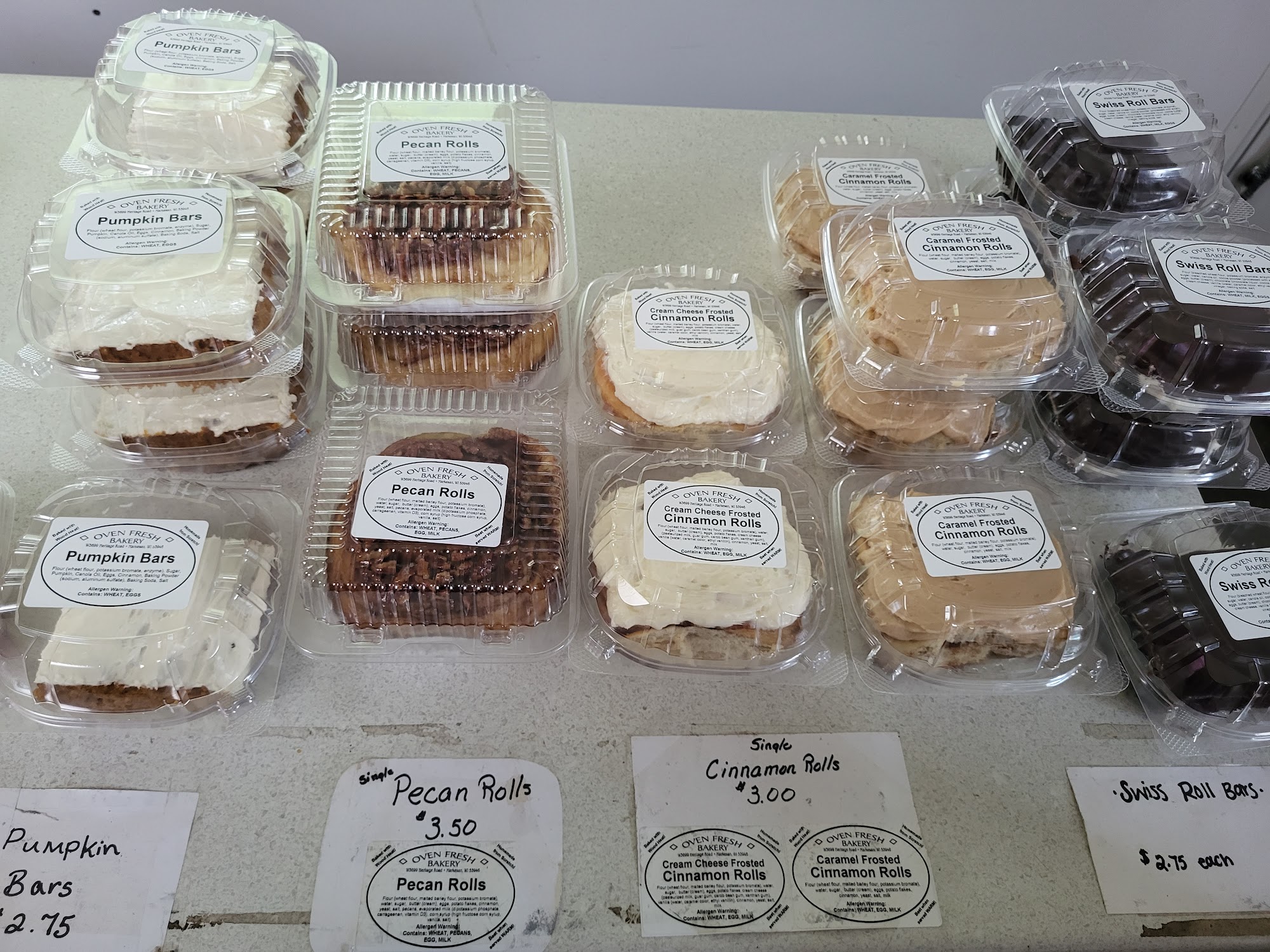 Oven Fresh Bakery Menu