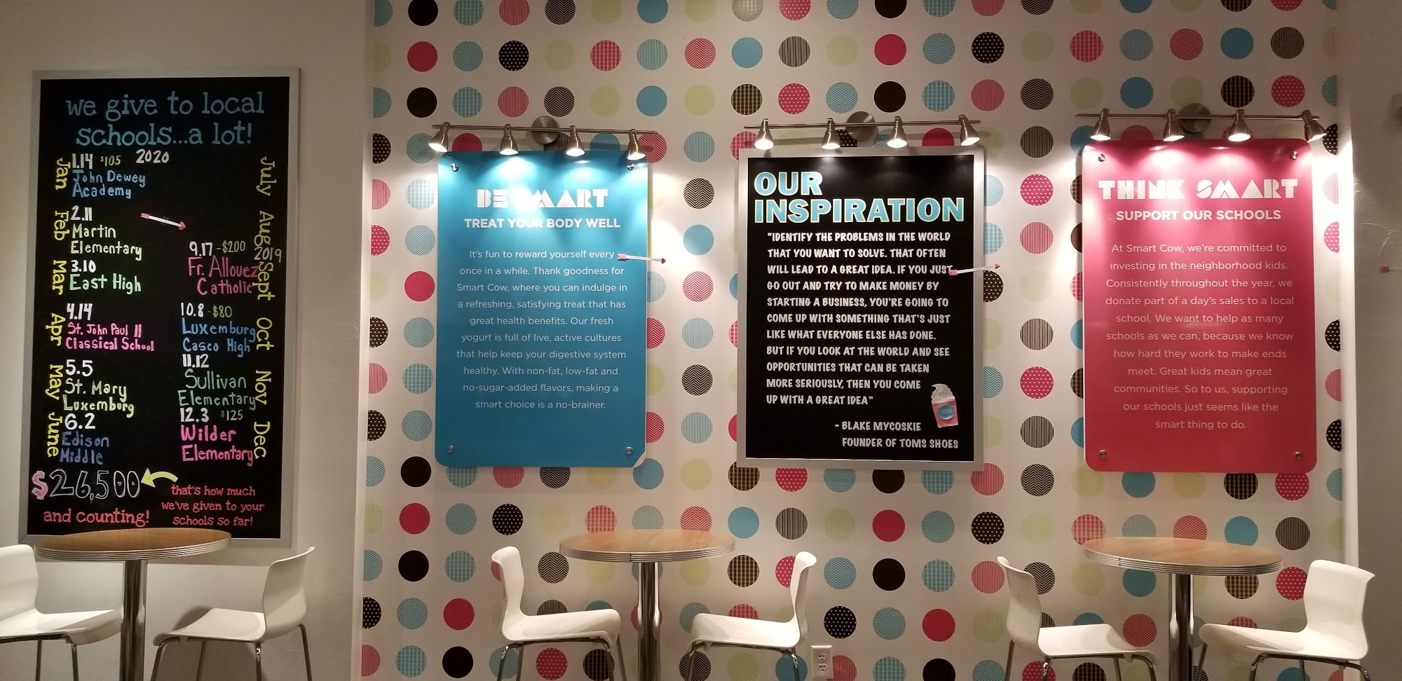 Smart Cow Yogurt Bar Menu