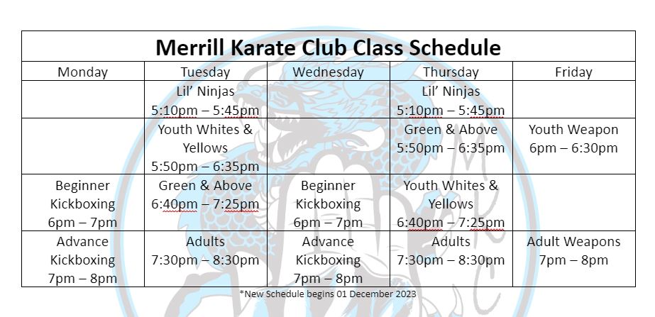 Merrill Karate Club 800 E 1st St, Merrill Wisconsin 54452