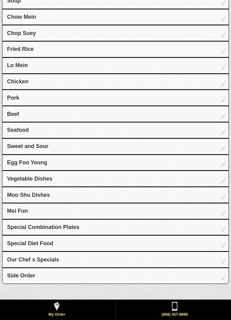 Chang Jiang | Chinese Restaurant Menu