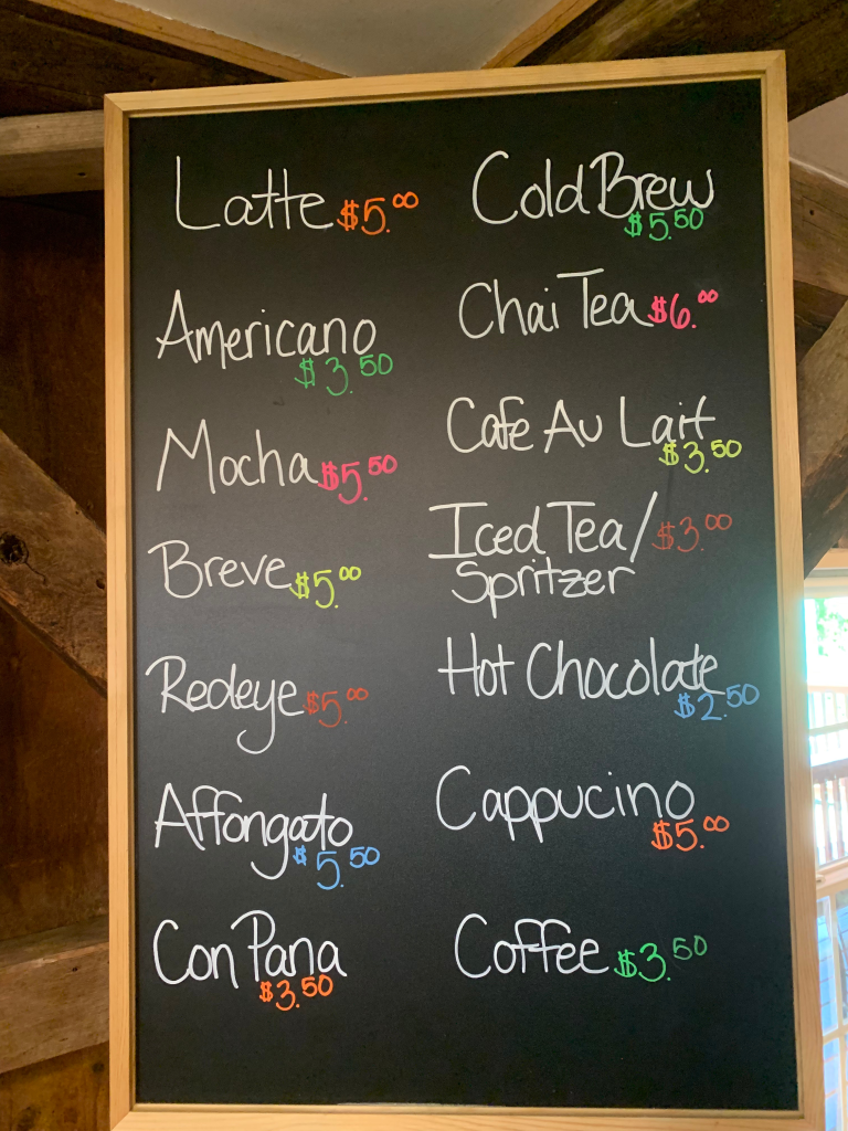 Mt Morris Mill Coffee Shop Menu