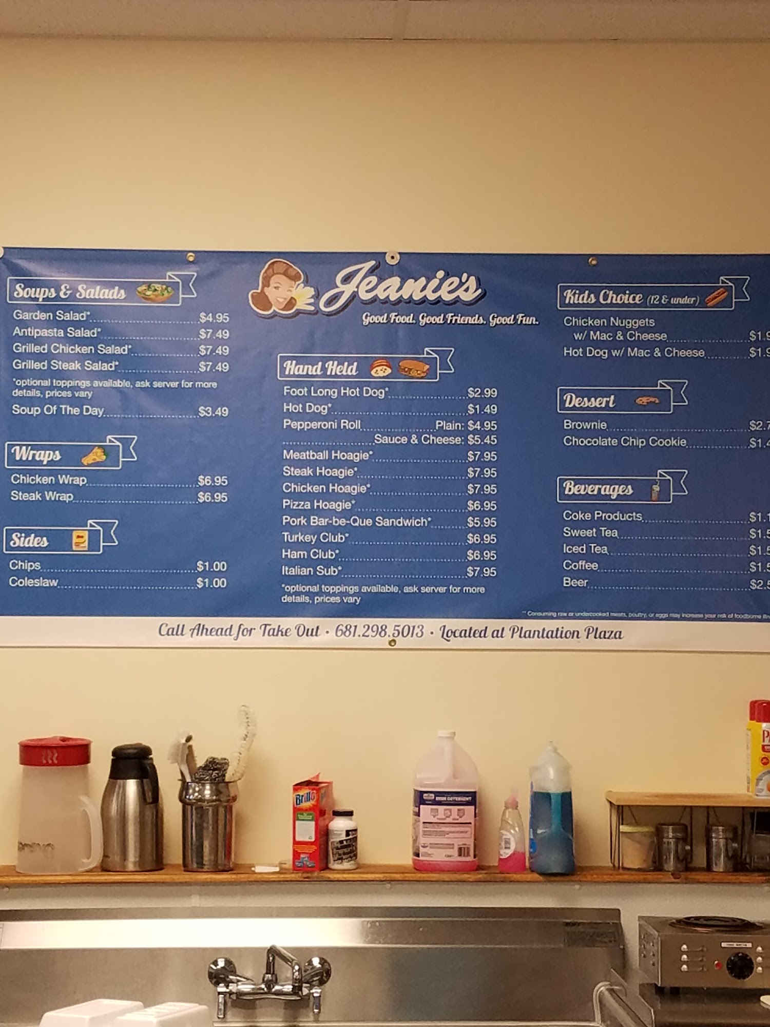 Jeanie's Menu